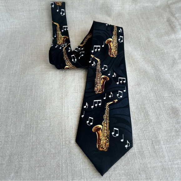 Other - Steven Harris Handmade Saxophone Music Tie Black Jazz Novelty 60”